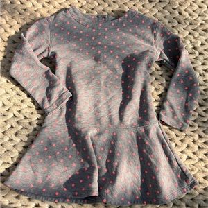 Peplum polka dot sweater dress